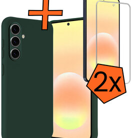 Nomfy Nomfy Samsung Galaxy A57 Hoesje Siliconen Met 2x Screenprotector - Donkergroen