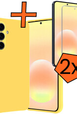 Nomfy Nomfy Samsung Galaxy A57 Hoesje Siliconen Met 2x Screenprotector - Geel