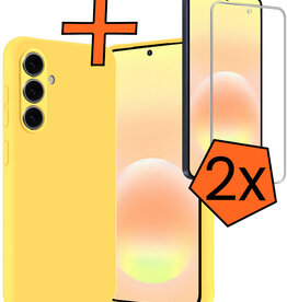 Nomfy Nomfy Samsung Galaxy A57 Hoesje Siliconen Met 2x Screenprotector - Geel