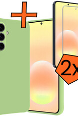 Nomfy Nomfy Samsung Galaxy A57 Hoesje Siliconen Met 2x Screenprotector - Groen