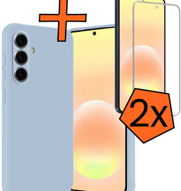 Nomfy Nomfy Samsung Galaxy A57 Hoesje Siliconen Met 2x Screenprotector - Lichtblauw