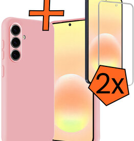 Nomfy Nomfy Samsung Galaxy A57 Hoesje Siliconen Met 2x Screenprotector - Lichtroze