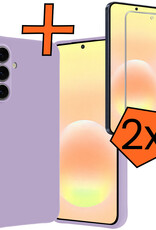 Nomfy Nomfy Samsung Galaxy A57 Hoesje Siliconen Met 2x Screenprotector - Lila