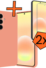 Nomfy Nomfy Samsung Galaxy A57 Hoesje Siliconen Met 2x Screenprotector - Perzik