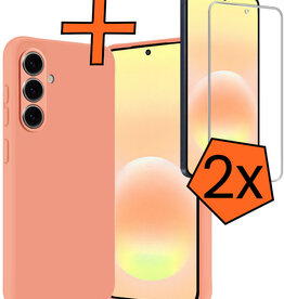 Nomfy Nomfy Samsung Galaxy A57 Hoesje Siliconen Met 2x Screenprotector - Perzik