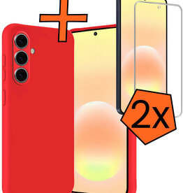 Nomfy Nomfy Samsung Galaxy A57 Hoesje Siliconen Met 2x Screenprotector - Rood
