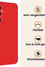 Nomfy Nomfy Samsung Galaxy A57 Hoesje Siliconen Met 2x Screenprotector - Rood