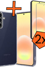 Nomfy Nomfy Samsung Galaxy A57 Hoesje Siliconen Met 2x Screenprotector - Transparant