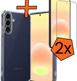 Nomfy Nomfy Samsung Galaxy A57 Hoesje Siliconen Met 2x Screenprotector - Transparant