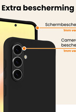 Nomfy Nomfy Samsung Galaxy A57 Hoesje Siliconen Met 2x Screenprotector - Zwart