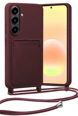 Nomfy Nomfy Samsung Galaxy A57 Hoesje Pashouder met Koord - Aubergine