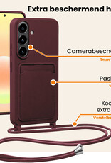 Nomfy Nomfy Samsung Galaxy A57 Hoesje Pashouder met Koord - Aubergine