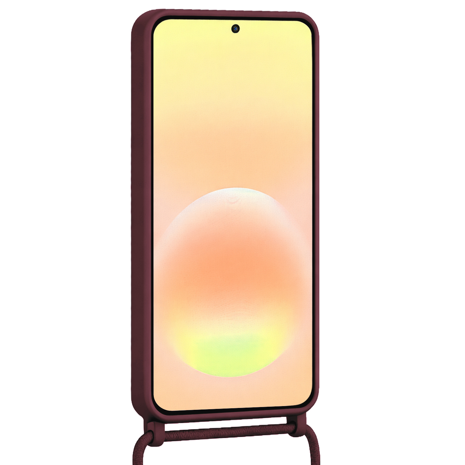 Nomfy Nomfy Samsung Galaxy A57 Hoesje Pashouder met Koord - Aubergine