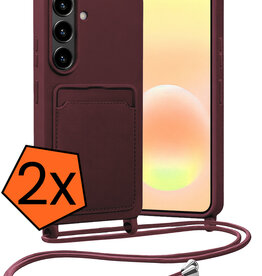 Nomfy Nomfy Samsung Galaxy A57 Hoesje Pashouder met Koord - Aubergine - 2 PACK