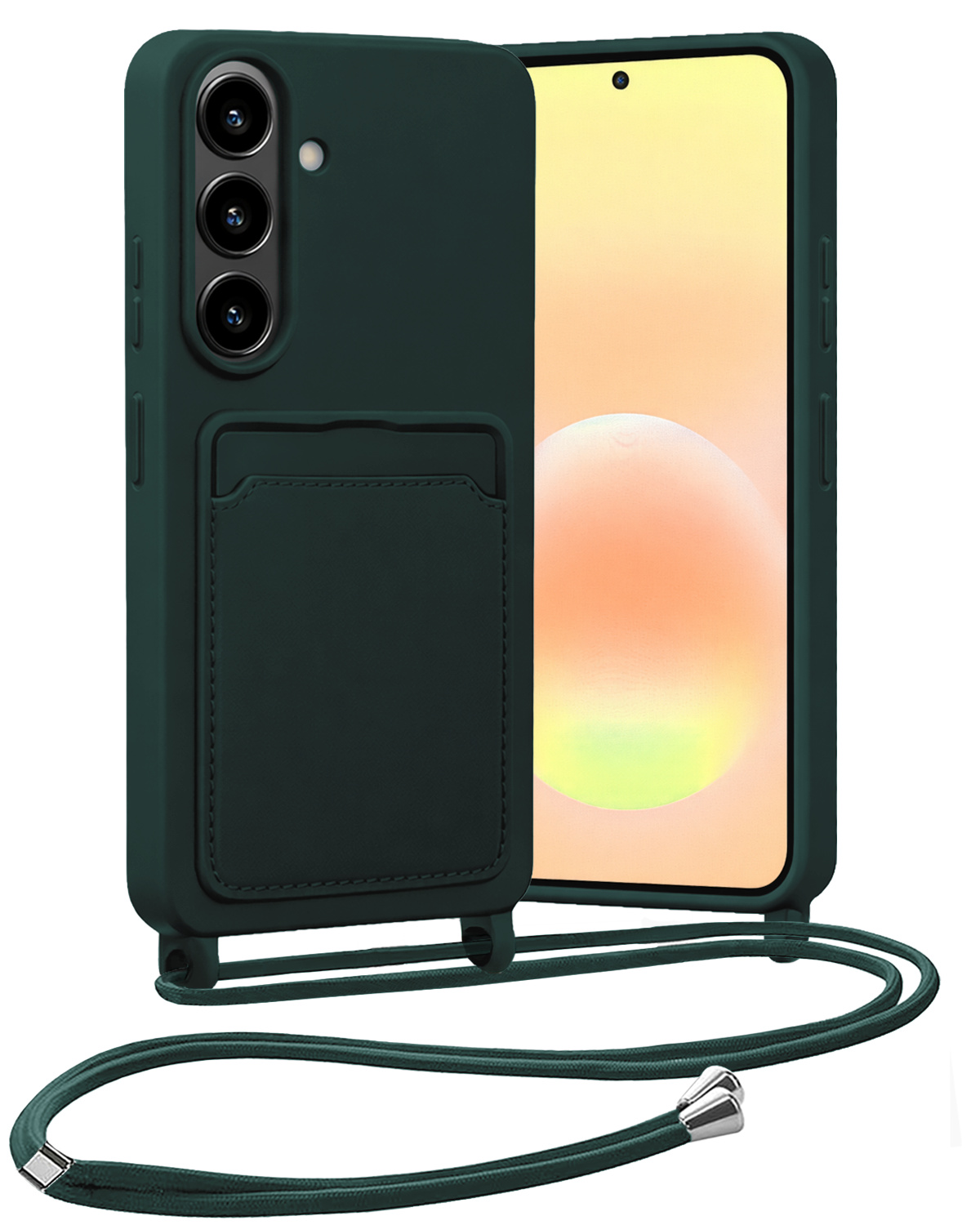 Nomfy Nomfy Samsung Galaxy A57 Hoesje Pashouder met Koord - Donkergroen