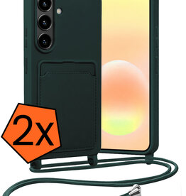 Nomfy Nomfy Samsung Galaxy A57 Hoesje Pashouder met Koord - Donkergroen - 2 PACK
