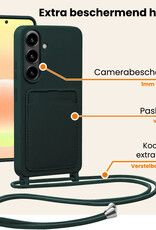 Nomfy Nomfy Samsung Galaxy A57 Hoesje Pashouder met Koord Met Screenprotector - Donkergroen