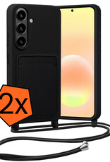 Nomfy Nomfy Samsung Galaxy A57 Hoesje Pashouder met Koord - Zwart - 2 PACK