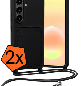 Nomfy Nomfy Samsung Galaxy A57 Hoesje Pashouder met Koord - Zwart - 2 PACK