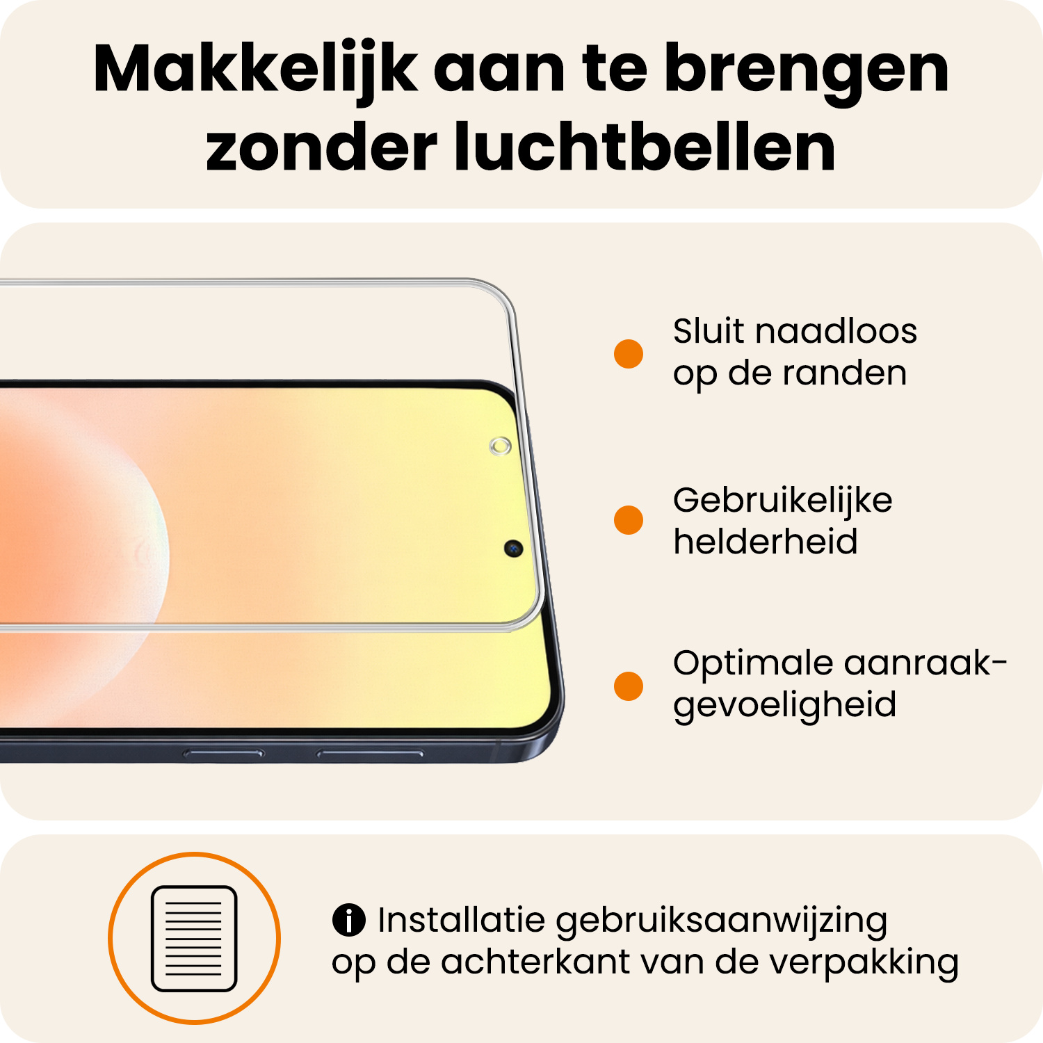 Nomfy Nomfy Samsung Galaxy A57 Hoesje Pashouder met Koord Met Screenprotector - Zwart