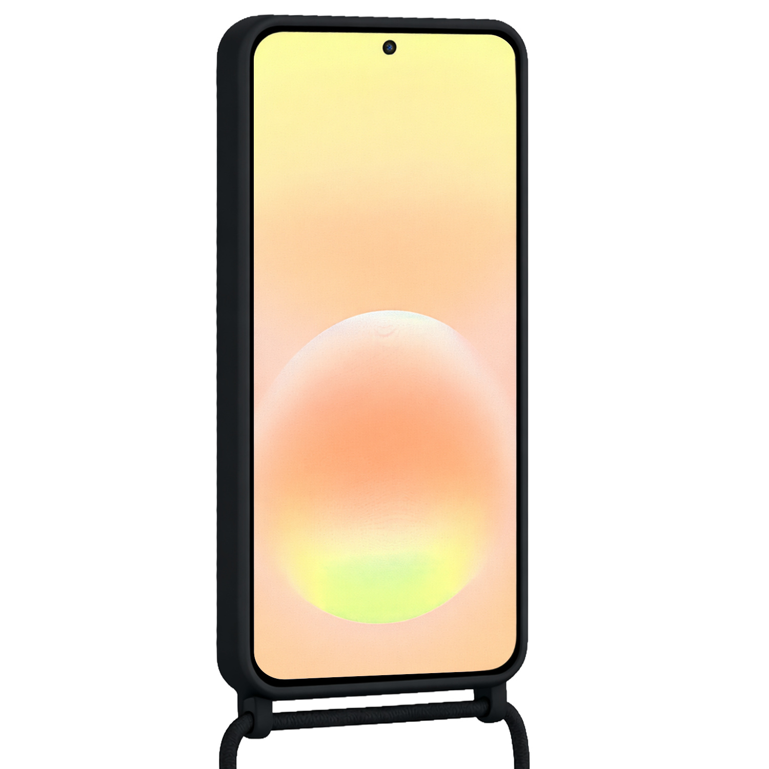 Nomfy Nomfy Samsung Galaxy A57 Hoesje Pashouder met Koord Met Screenprotector - Zwart