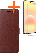 Nomfy Nomfy Samsung Galaxy A57 Hoesje Bookcase Met Screenprotector - Bruin