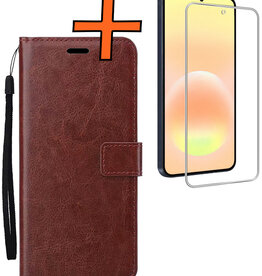 Nomfy Nomfy Samsung Galaxy A57 Hoesje Bookcase Met Screenprotector - Bruin