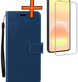Nomfy Nomfy Samsung Galaxy A57 Hoesje Bookcase Met Screenprotector - Donkerblauw