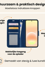 Nomfy Nomfy Samsung Galaxy A57 Hoesje Bookcase Met Screenprotector - Donkerblauw