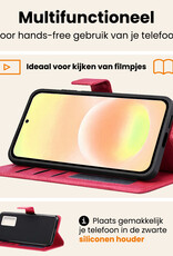 Nomfy Nomfy Samsung Galaxy A57 Hoesje Bookcase Met Screenprotector - Donkerroze