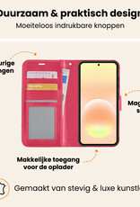 Nomfy Nomfy Samsung Galaxy A57 Hoesje Bookcase Met Screenprotector - Donkerroze