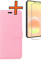 Nomfy Nomfy Samsung Galaxy A57 Hoesje Bookcase Met Screenprotector - Lichtroze