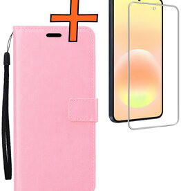 Nomfy Nomfy Samsung Galaxy A57 Hoesje Bookcase Met Screenprotector - Lichtroze