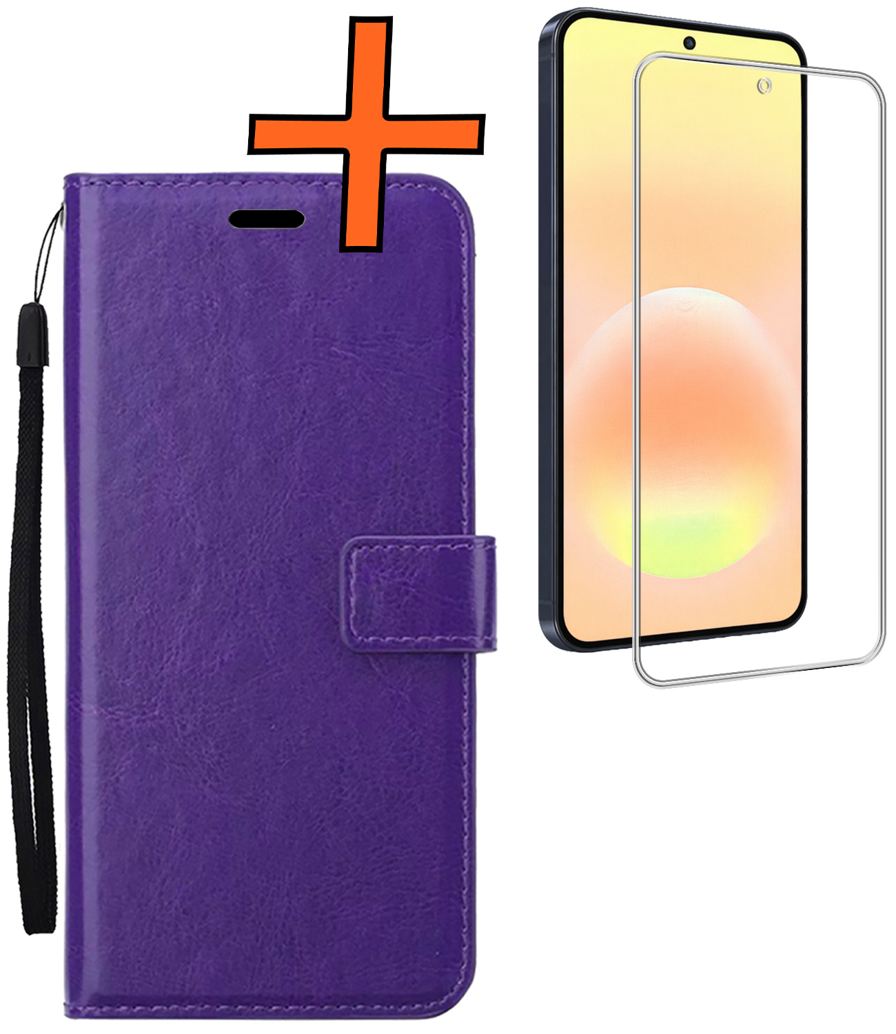 Nomfy Nomfy Samsung Galaxy A57 Hoesje Bookcase Met Screenprotector - Paars