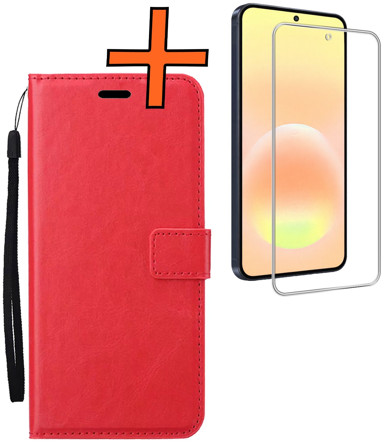 Nomfy Nomfy Samsung Galaxy A57 Hoesje Bookcase Met Screenprotector - Rood