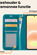 Nomfy Nomfy Samsung Galaxy A57 Hoesje Bookcase Met Screenprotector - Turquoise