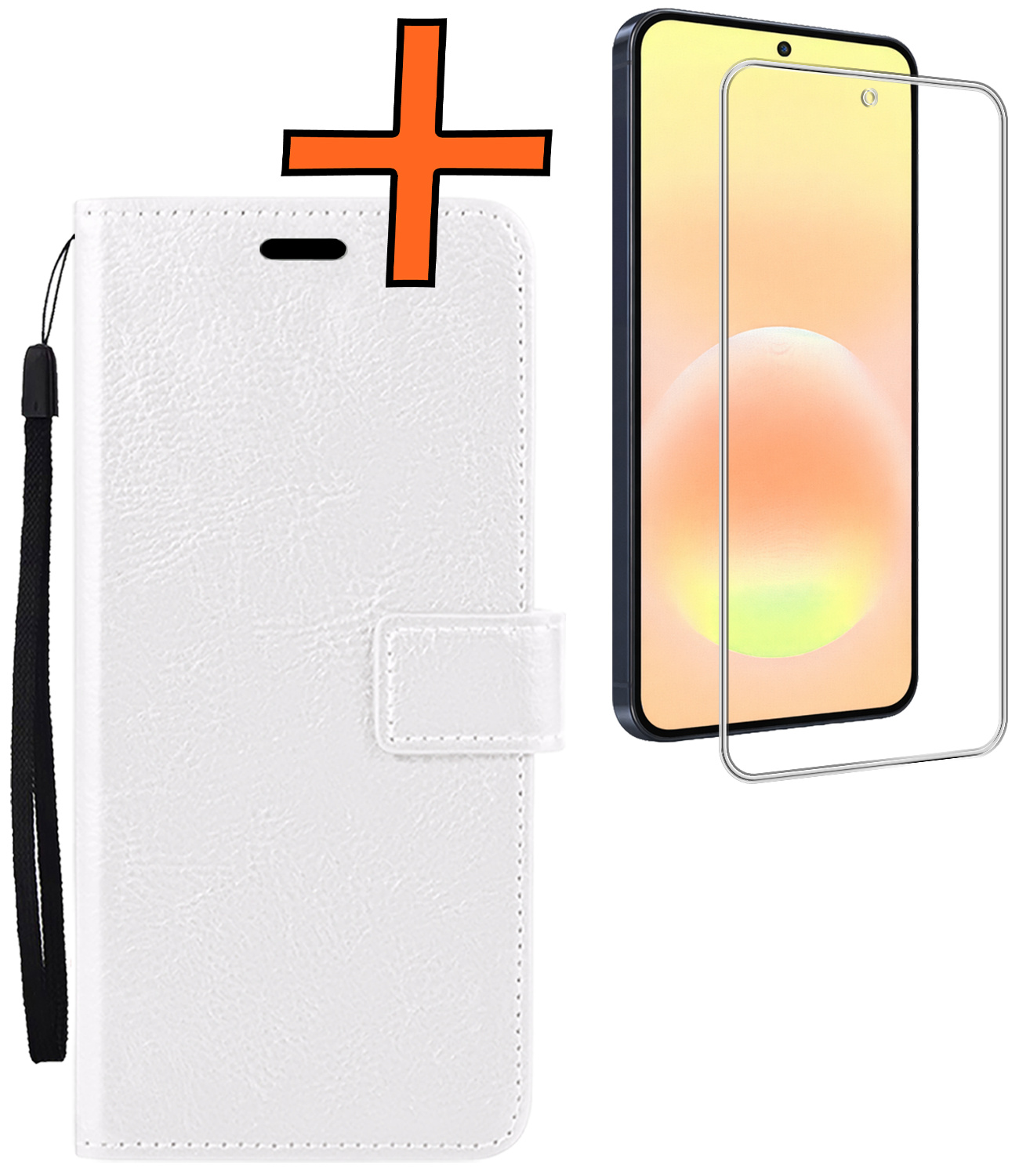 Nomfy Nomfy Samsung Galaxy A57 Hoesje Bookcase Met Screenprotector - Wit