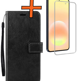 Nomfy Nomfy Samsung Galaxy A57 Hoesje Bookcase Met Screenprotector - Zwart