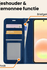 Nomfy Nomfy Samsung Galaxy A57 Hoesje Bookcase Met 2x Screenprotector - Donkerblauw