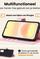 Nomfy Nomfy Samsung Galaxy A57 Hoesje Bookcase Met 2x Screenprotector - Lichtroze