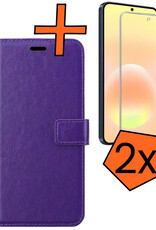 Nomfy Nomfy Samsung Galaxy A57 Hoesje Bookcase Met 2x Screenprotector - Paars