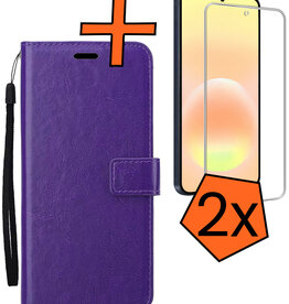 Nomfy Nomfy Samsung Galaxy A57 Hoesje Bookcase Met 2x Screenprotector - Paars