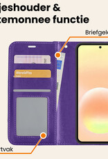 Nomfy Nomfy Samsung Galaxy A57 Hoesje Bookcase Met 2x Screenprotector - Paars