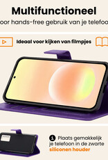Nomfy Nomfy Samsung Galaxy A57 Hoesje Bookcase Met 2x Screenprotector - Paars