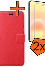 Nomfy Nomfy Samsung Galaxy A57 Hoesje Bookcase Met 2x Screenprotector - Rood