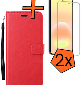 Nomfy Nomfy Samsung Galaxy A57 Hoesje Bookcase Met 2x Screenprotector - Rood