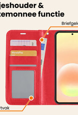 Nomfy Nomfy Samsung Galaxy A57 Hoesje Bookcase Met 2x Screenprotector - Rood