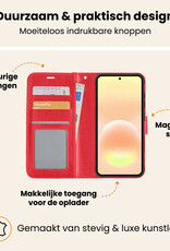 Nomfy Nomfy Samsung Galaxy A57 Hoesje Bookcase Met 2x Screenprotector - Rood