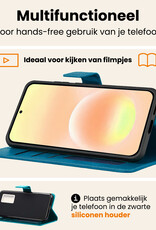 Nomfy Nomfy Samsung Galaxy A57 Hoesje Bookcase Met 2x Screenprotector - Turquoise