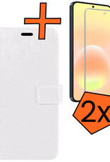 Nomfy Nomfy Samsung Galaxy A57 Hoesje Bookcase Met 2x Screenprotector - Wit